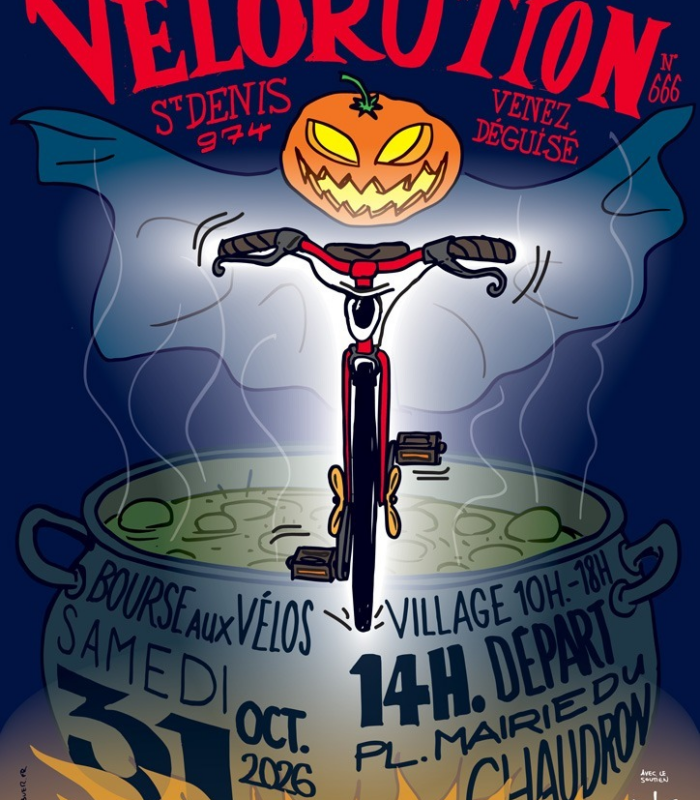 🎃 VÉLORUTION #666 👻 Saint-Denis 974 👹 Venez déguisé ! 🧹Samedi 31 octobre📍place de la mairie du Chaudron